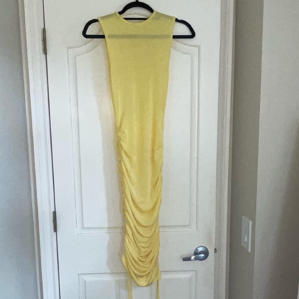 ASOS- Yellow Side-Scrunch Dress